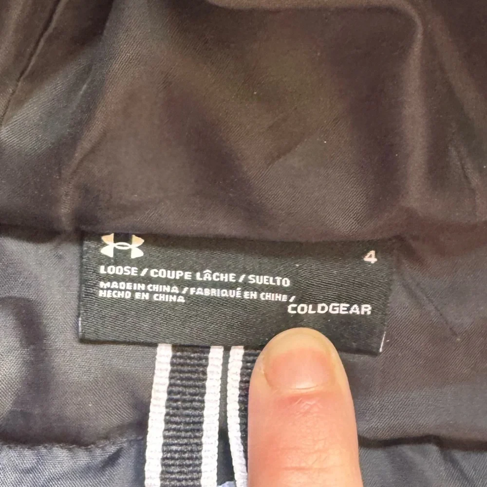Under Armour Black and Gray Hooded Jacket with Yellow Accents